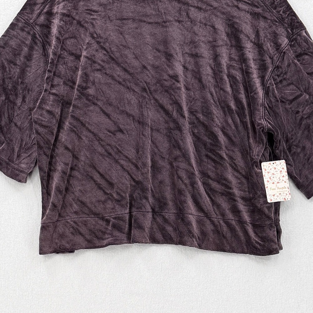 WE THE FREE PEOPLE Valerie Velvet Tee Shirt Women Small Purple Navy Short Sleeve - Picture 7 of 15